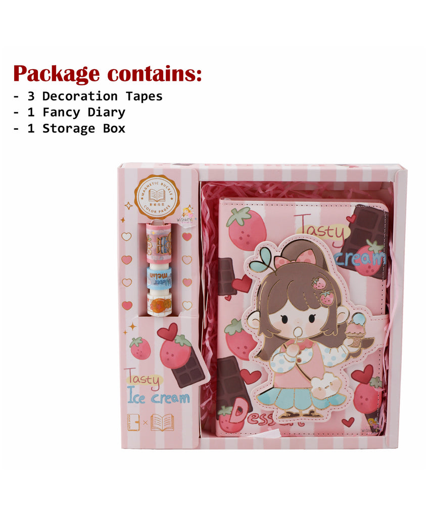 Doll Printed Notebook With 3 Decorative Tape