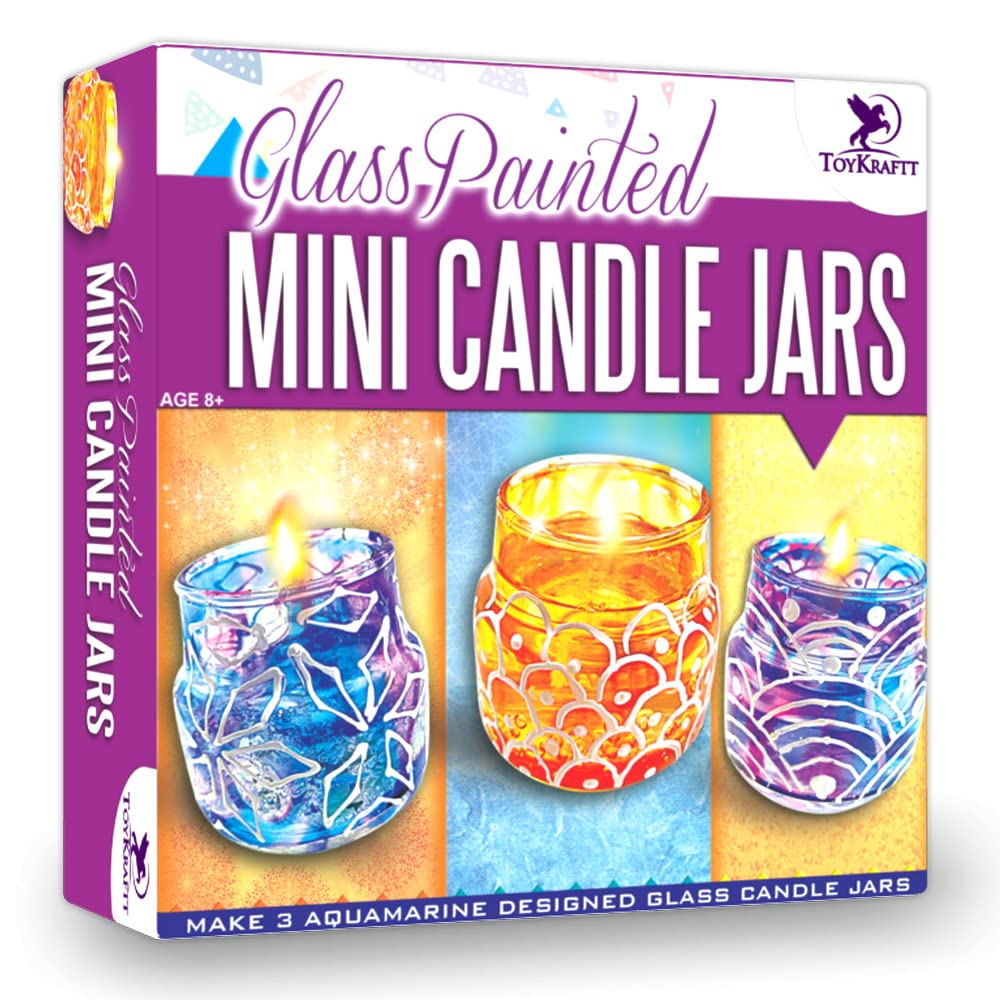 Toykraftt Glass Painted Mini Candle Jars