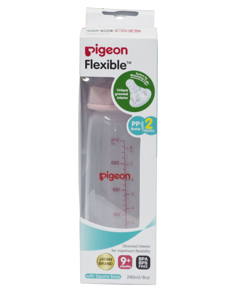 Pigeon Flexible PP Bottle With 2 Nipples 9m+ (240ml/8oz)