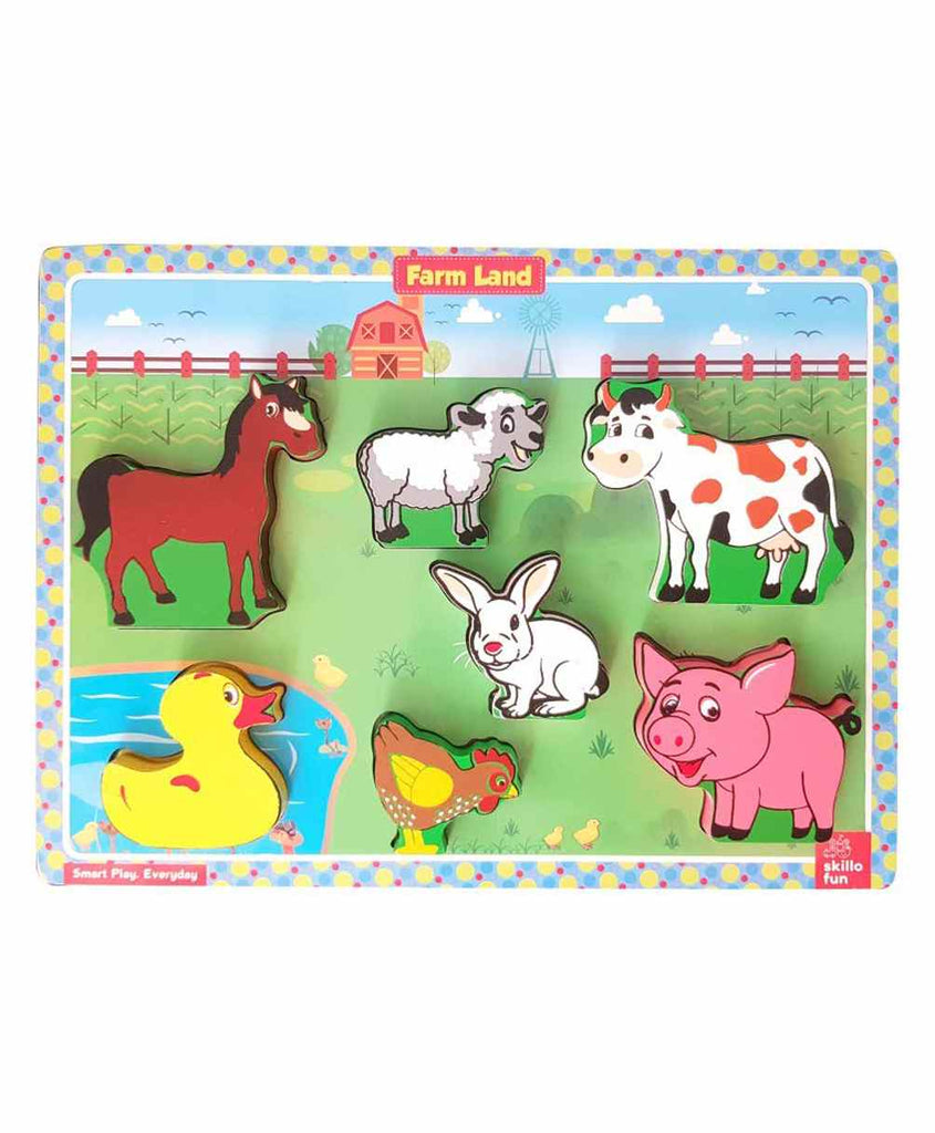 Skillo Fun Farm Animals Chunky Puzzle Tray