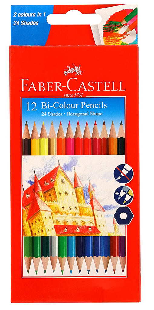 Faber Castell 12 Bi Colour Pencils 24 Shades
