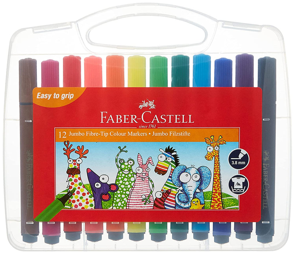 Faber Castell 12 Jumbo Fibre Tip Colour