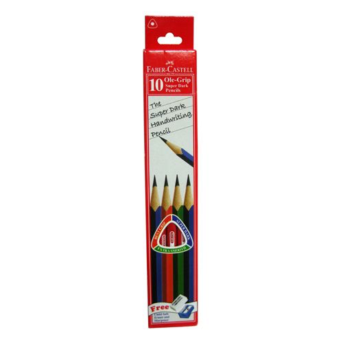 Faber Castell 10 Ole Grip Dark Pencils