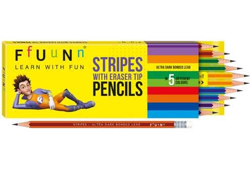 Navneet Stripes Pencils With Eraser Tip