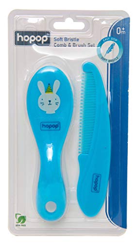 Hopop Soft Bristle Comb & Brush Set 0m+ (Multicolour)