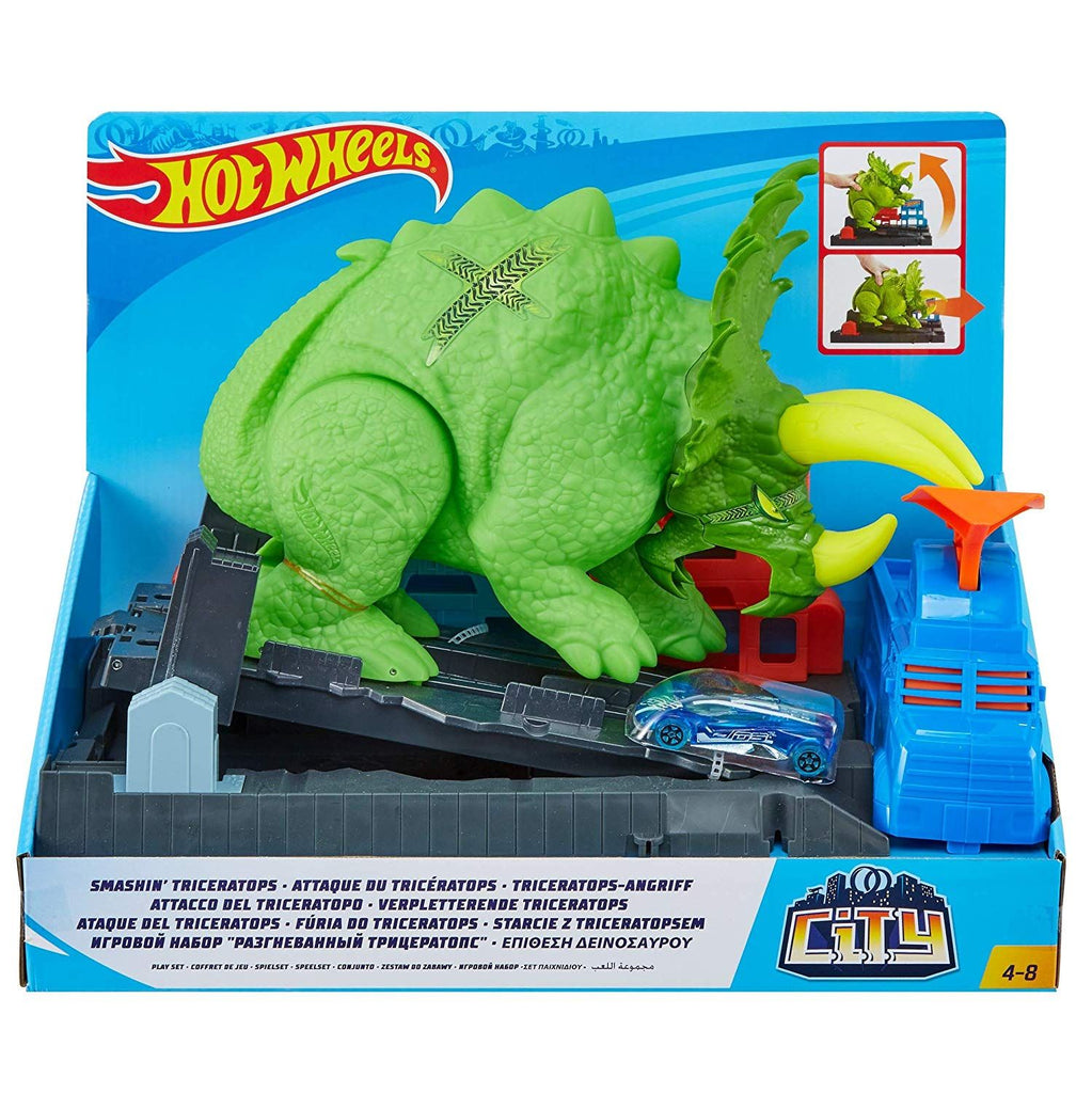 Hot Wheels Smash'in Triceratops Play Set