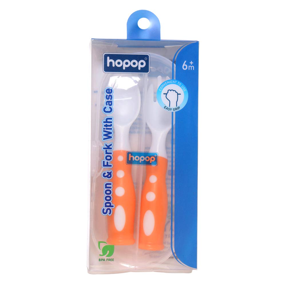Hopop Spoon & Fork With Case 6m+