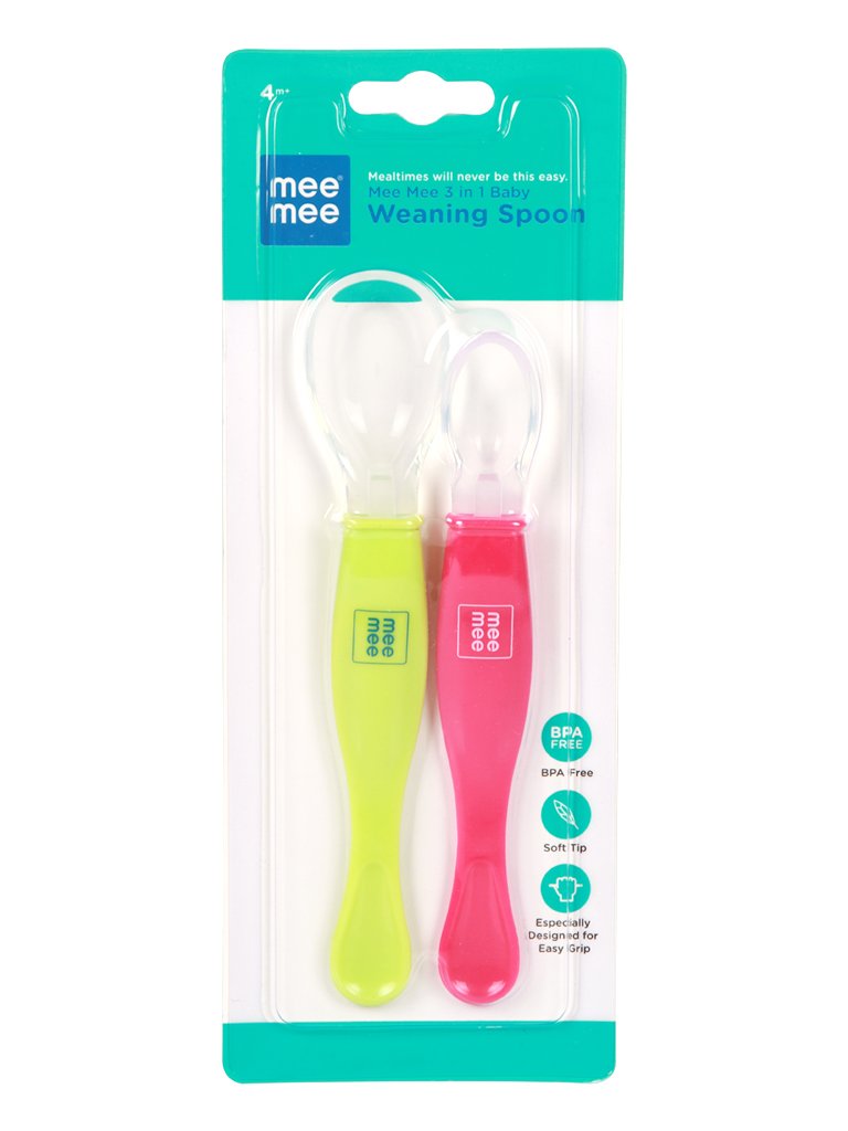 Mee Mee 3 in 1 Weaning Spoon 4m+ (Multicolour)