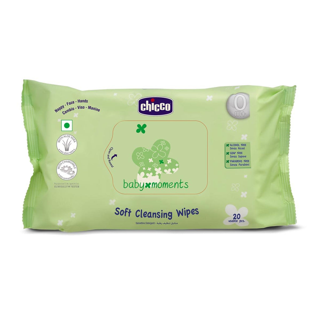 Chicco Baby Moments Soft Cleansing Wipes 20 Pcs