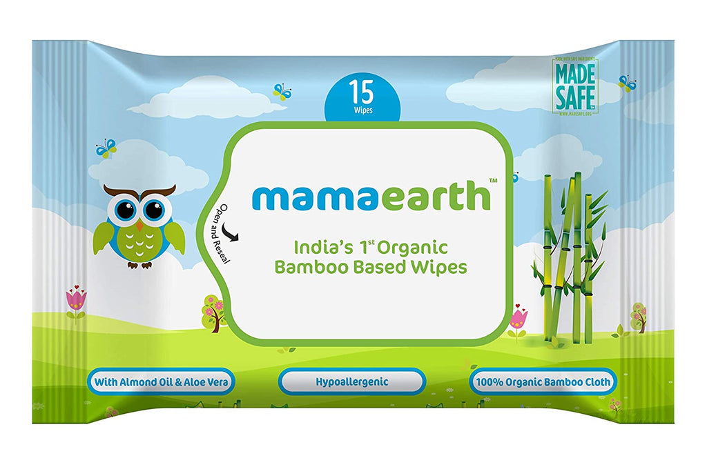 Mamaearth Organic Bamboo Based Wipes 15pcs
