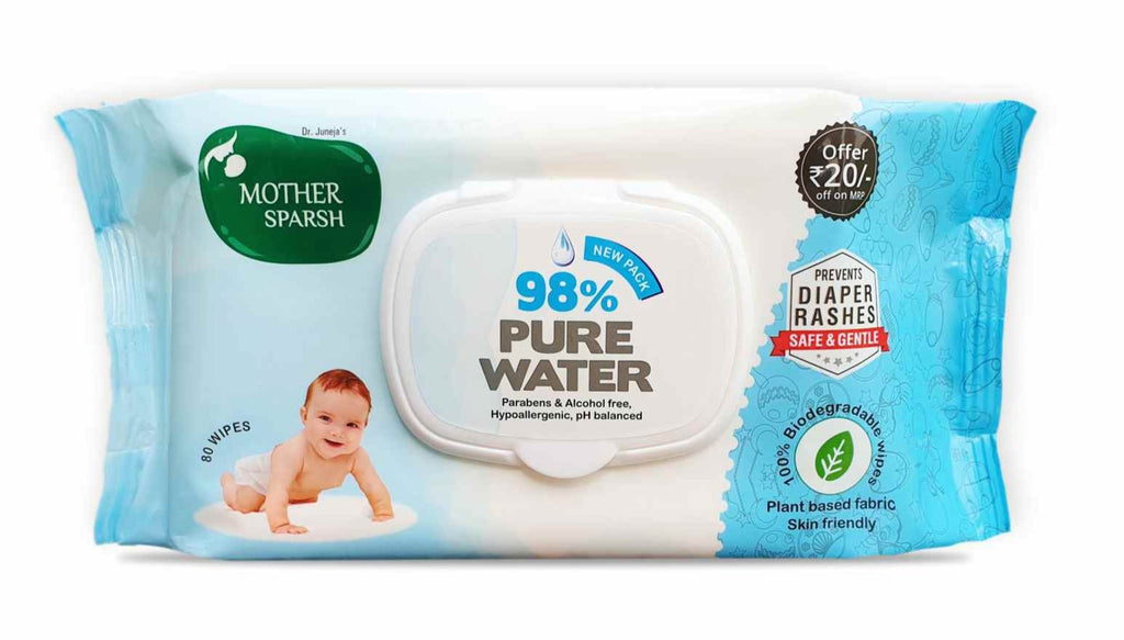 Mother Sparsh 98% Water Wipes 80 Wipes