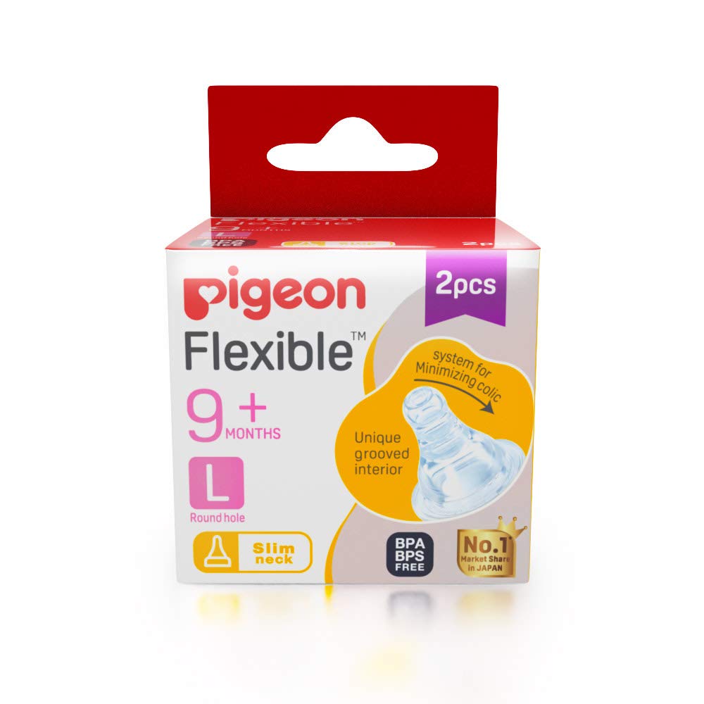 Pigeon Flexible Peristaltic Nipple 9m+ (L) 2pcs