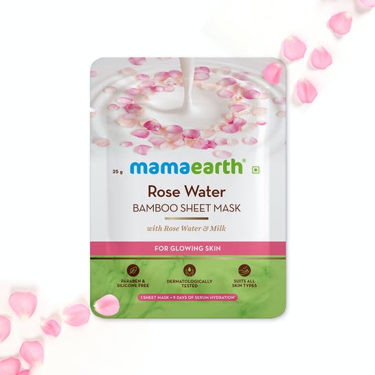 Mamaearth  Bamboo Sheet Mask Rose Water ( 25g )