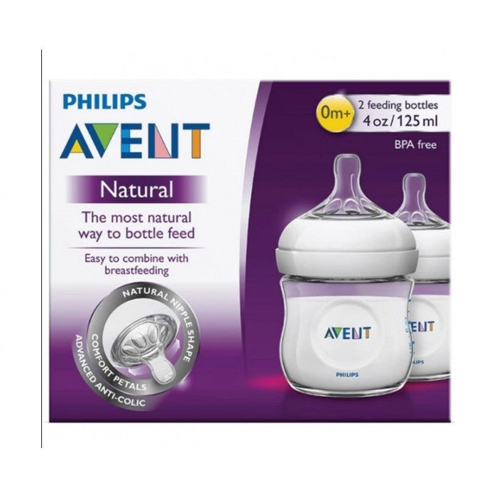Philips Avent Natural Feeding Bottle 0m+ (125ml) (2pcs)
